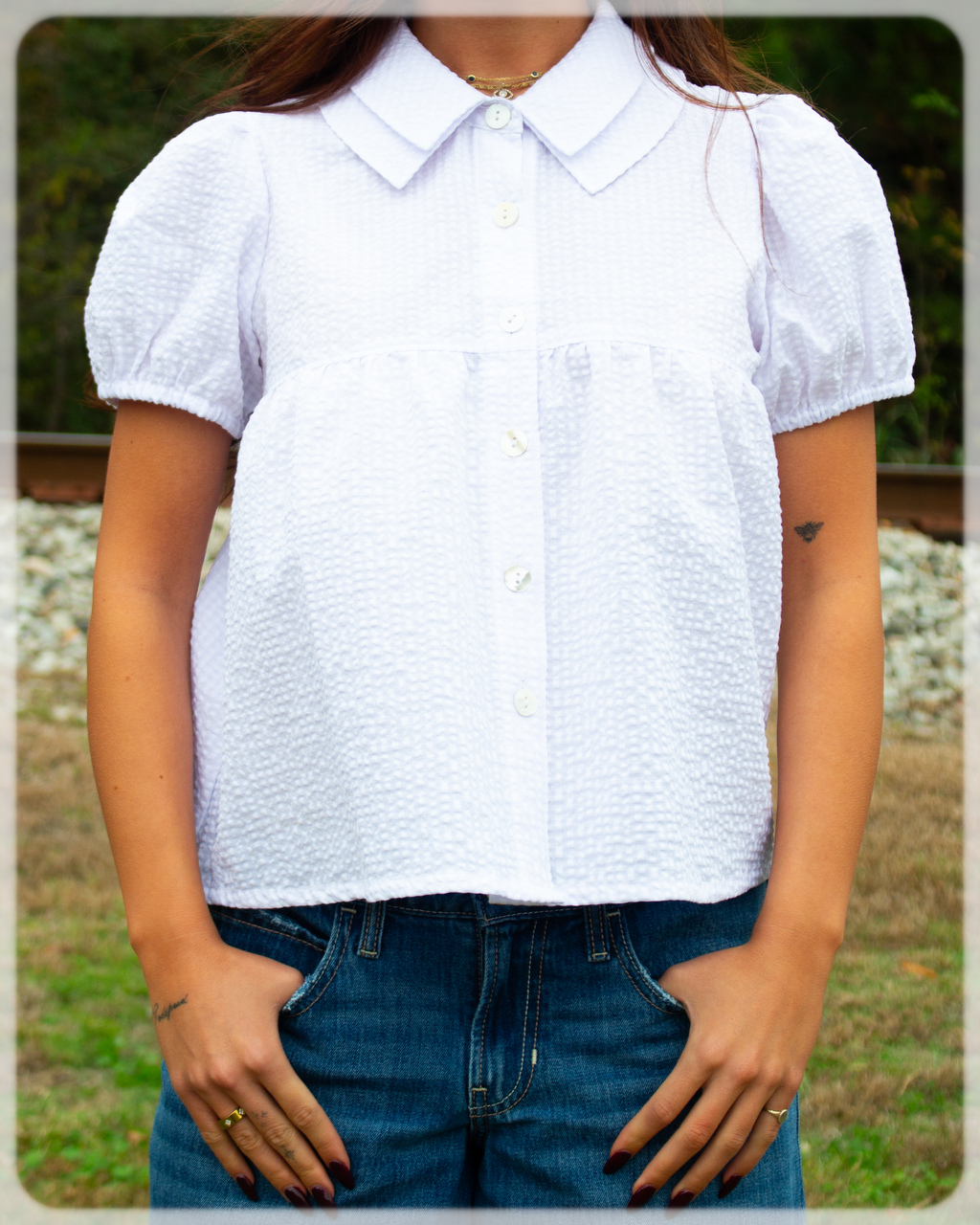 Collared button up White