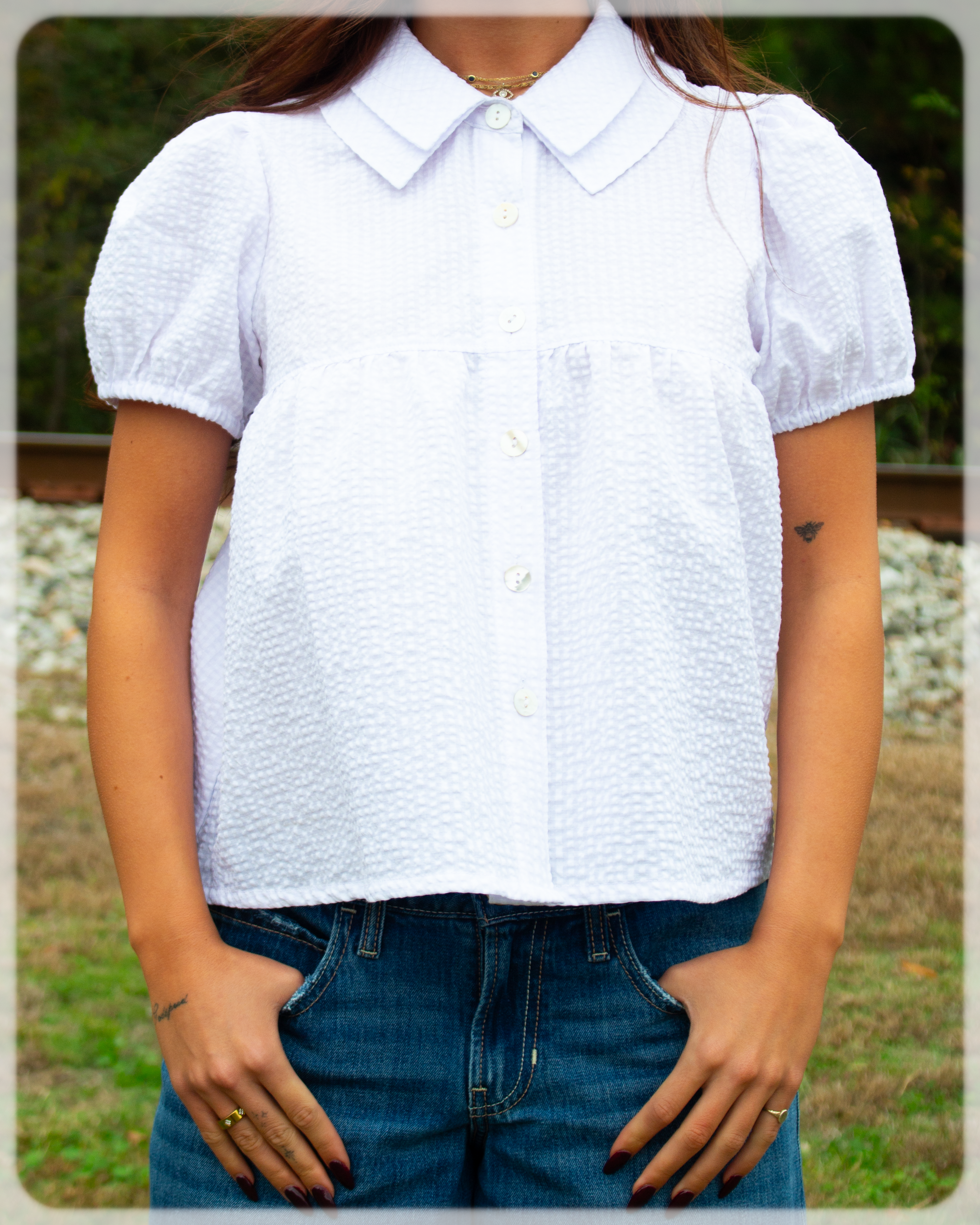 Collared button up White